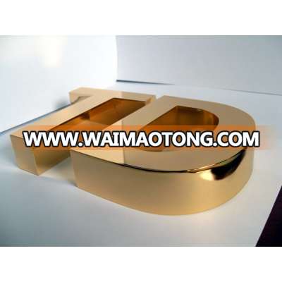 Plated Stainless Steel Gold Channel Letter