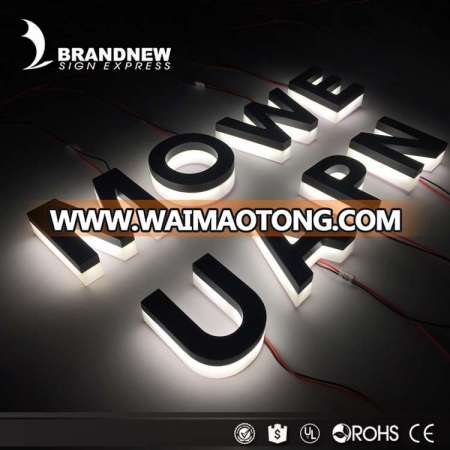 Advertising acrylic and metal led lighted letter backlit signage